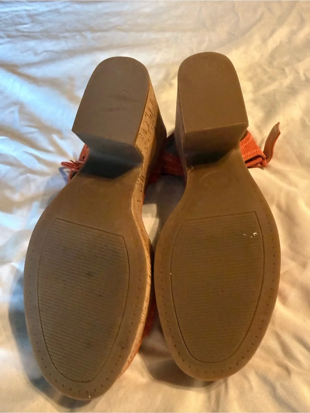 Women's Orange Suede platform Sandals